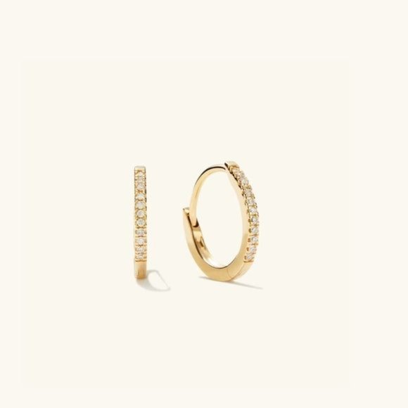 Perfect Huggies Dainty Pave Huggies High Quality gold Huggies Cubic Zirconia - Picture 3 of 14